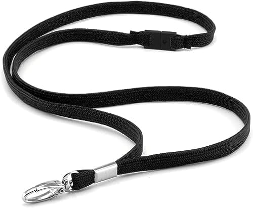 Image of CKB LTD Premium Lanyards Neck Strap with Breakaway and Swivel Metal Clip for ID Card Holder Lanyard Plain (Black, Pack of 10)