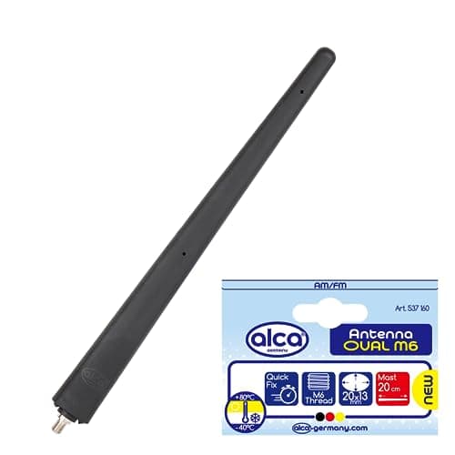 Image of Fits Fiat 500 Car Radio Aerial Antenna Replacement AM FM OVAL S Roof Mast 20 cm M6 size 537160