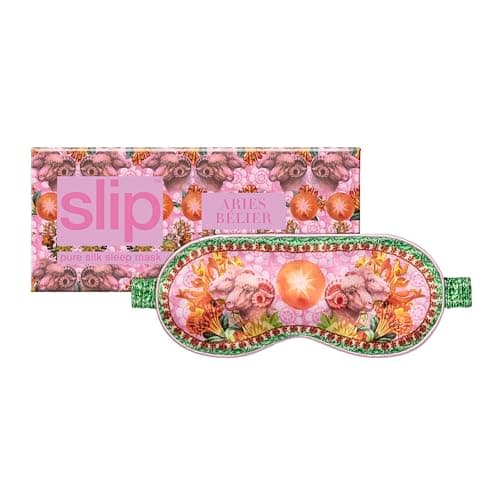 Image of slip Pure Silk Sleep Mask - Aries Zodiac Eye Mask for Sleeping - 100% Pure 22 Momme Mulberry Slipsilk Eye Mask - Comfortable Sleeping Mask with Elastic Band + Pure Silk Filler + Internal Liner