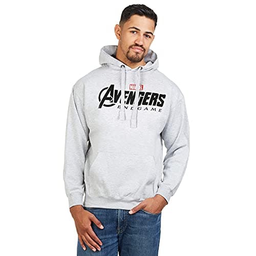 Image of Marvel Men's Avengers Endgame Logo Hoodie, Grey, XL UK