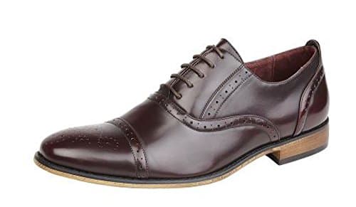 Image of Goor Men's Toe Capped Oxford Brogue Shoe (10 UK/EU 44, Oxblood Burnished)