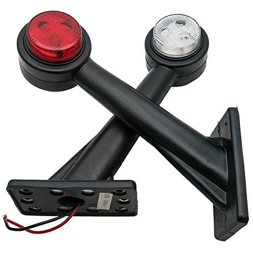 Image of 2pcs Side Marker Lights, Baceyong 6 LED Round Front Rear Side Marker Indicators Lamps Compatible with 12V/24V Trailer Truck