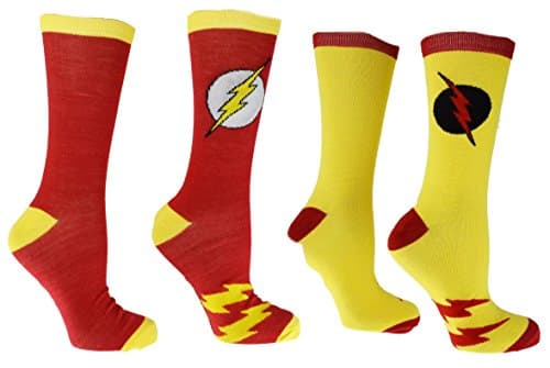 Image of DC Comics Flash Reverse Flash 2 Pack Casual Crew Socks, Multi-coloured, Shoe Size: 6-12