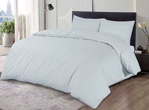 Image of Sapphire Collection 100% Egyptian Cotton 200 Thread Count Duvet Cover With Pillow Case Bedding Set (Duck Egg, Double)