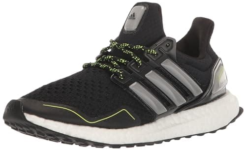 Image of adidas Women's Ultraboost 1.0 Sustain Sneaker, Core Black/Core Black/Team Solar Yellow, 6 UK