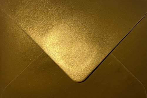 Image of C5 (162x229mm) Coloured Envelopes for A5 Greeting Cards Wedding Invitations & Crafts Pack of 10 (Metallic Gold)