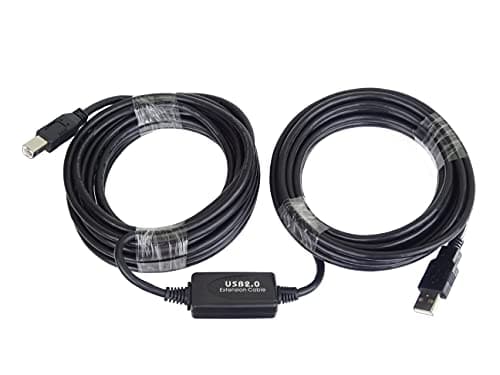 Image of PremiumCord Active USB Connection Cable with Repeater 10 m, USB A Male to B Male, USB 2.0 High Speed Cable, 2x Shielded, AWG20/28, Colour Black, Length 10 m