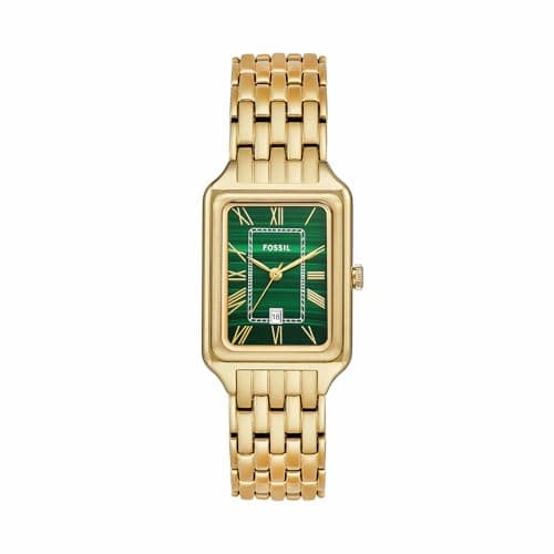 Image of Fossil Raquel Watch for Women, Quartz Three Hand Movement with Stainless Steel Strap,Emerald Green