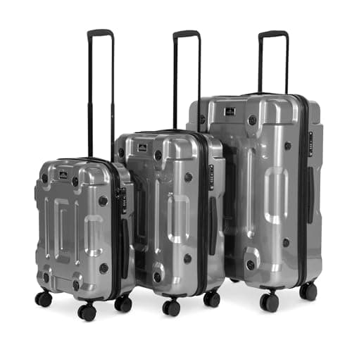 Image of Dellonda 3-Piece Lightweight ABS/PC Luggage Set with TSA Lock - 20", 24", 28" - Silver - DL9