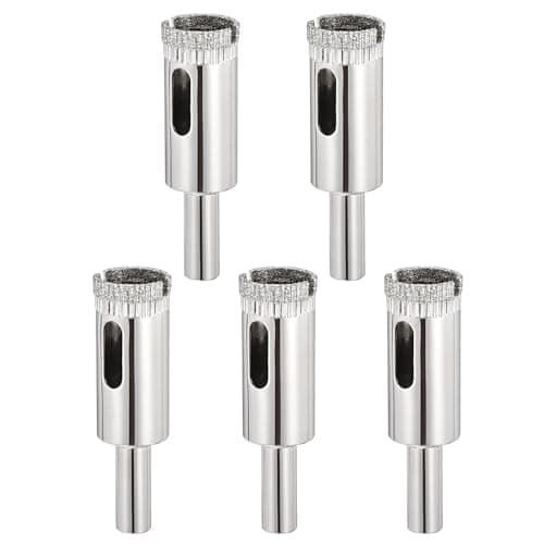 Image of PATIKIL 5pcs 5/8" (16mm) Diamond Hole Saw, Glass Diamond Hole Cutters Hollow Core Drill Bits for Fiberglass, Tile, Porcelain, Ceramic