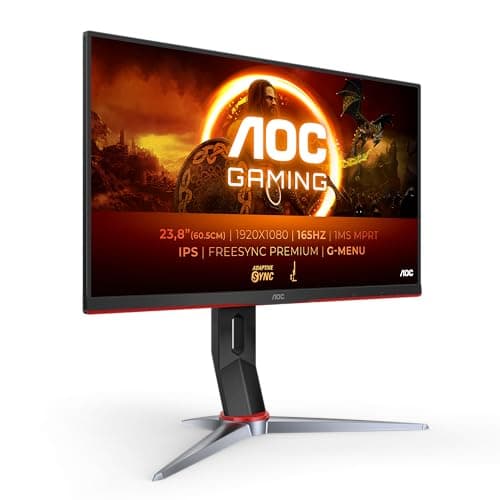 Image of AOC 24G2SP/BK 23.8 inch FHD Gaming Monitor 165Hz, IPS Panel, 1ms MPRT, Adaptive Sync, FreeSync Premium, G-Sync Compatible, Height Adjustment, (1920x1080 HDMI 2x 1.4 DP 1x 1.2 ) Black/Red