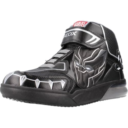 Image of Geox Boys' J Grayjay Boy Trainers, Black Silver, 8.5 UK