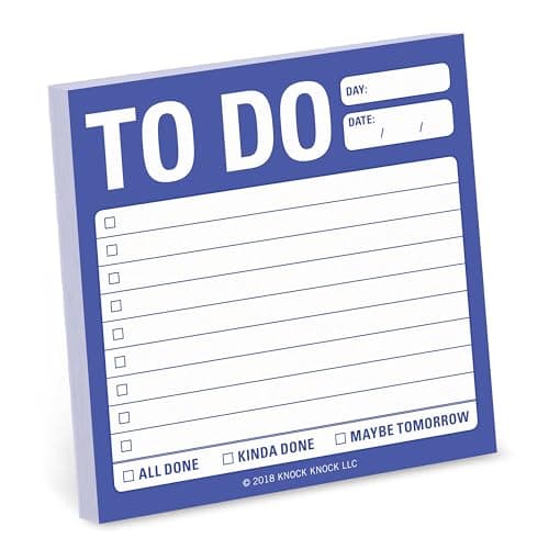Image of 1-Count Knock Knock to Do Sticky Notes, to Do List Notepads, 3 x 3-inches Each