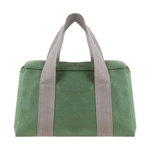 Image of 12 Inch Canvas Tool Bag Wide Mouth Tool Bag Heavy Duty Large Capacity Handbag Tool Storage Bag Power Tool Organizer Pouch for Electricians Canvas Tool Pouch Tote Bag for Storage Wrenches Pliers Tools