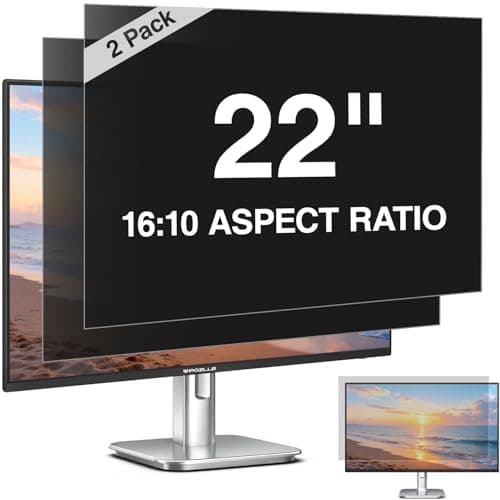 Image of Pozlle 2 Pack 22 Inch Computer Privacy Screen Filter for 22" 16:10 Aspect Ratio (474 x 297 mm) Monitor, Anti Spy Anti-Glare Blue Light Blocking PC Protector Film, Removable Screen Privacy Shield