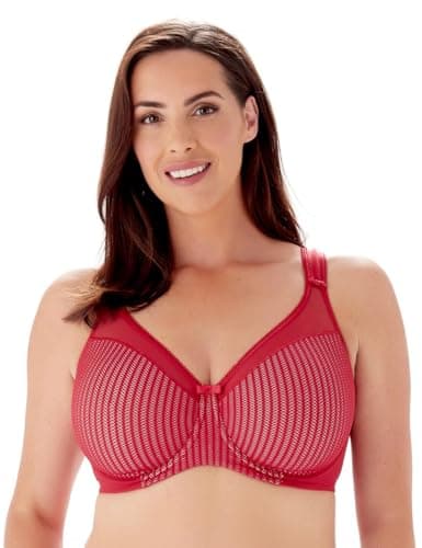 Image of Berlei Beauty Stripe Underwired Minimiser Bra (40F, Passion red)