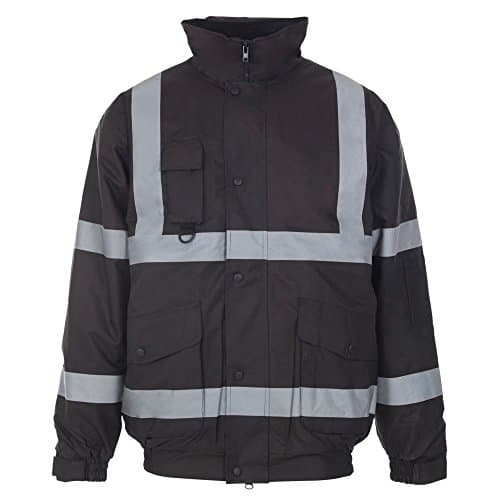 Image of Colour: Black - Bomber | Size: 2XL XXL | Type: HIGH Visibility Doorman Workwear Parker Recovery