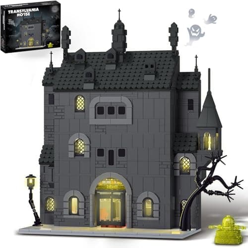 Image of Halloween Haunted House Building Set with Lights, Before Christmas Mansion Building Block Toy Compatible with Lego Adults, Idea Gift for Boys, Girls, Movie Fan Age 14+ (1686 PCS)