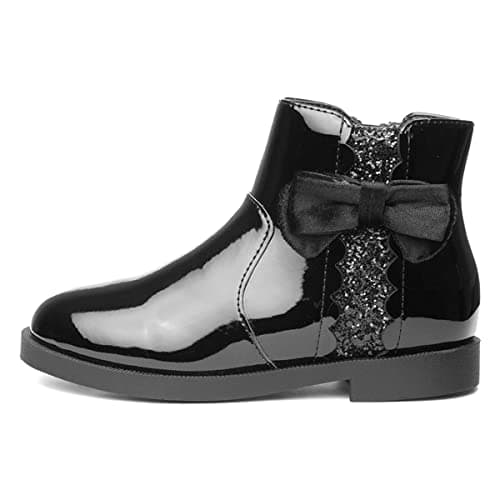 Image of Walkright Lauren Girls Black Patent Ankle Boot - Size 13 Child UK - Black