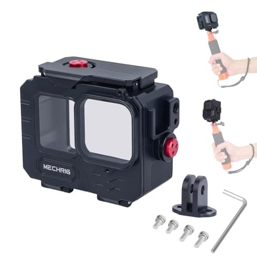 Image of MechRig Aluminum Waterproof Case for GoPro HERO13 Black HERO12 HERO11 HERO10 HERO9 Action Camera 80M Deep Waterproof Horizontal and Vertical Shooting Switch (Standard-63071)