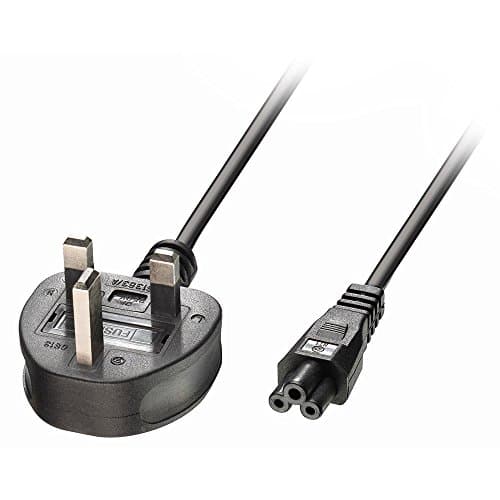 Image of Lindy 3m UK 3 Pin Plug to IEC C5 "Cloverleaf" Power Cable, Black