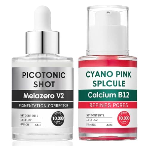 Image of Cyano Pink Spicule Serum + Picotonic Shot Ampoule Duo, Smoothing and Hydrating Face Essences, Korean Serum for Face, Refine Pores Moisturize, Glass Skin Finish (30ml, 2PC)