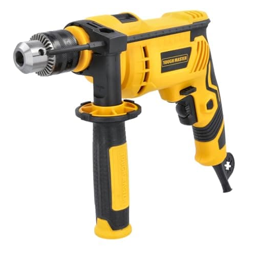 Image of TOUGH MASTER Hammer Drill 650W Variable Speed 13mm Metal Chuck, 2 in 1 Corded Electric Function for Concrete Steel Wood with Auxiliary Handle Included (Hammer Drill)