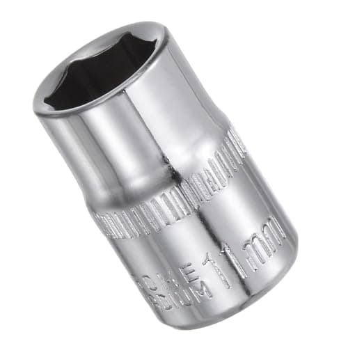Image of Youzzei 11mm 3/8 Inch Square Drive Socket, 6 Point Metric Socket, Polishing Chrom Vanadium Alloy Steel 11mm Sockets 3/8" Drive for Car Repair Mechanical Maintenance Home Use