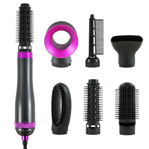 Image of cupeohome Hair Dryer Brush Blow Dry Hair Brush 6 in 1 Detachable Hair Dryer Hot Air Styler Hot Brush for Hair Styling, Lightweight Travel Hair Dryer, Hot Air Brush for Drying Curling Straightening