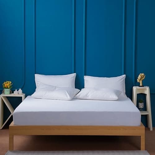 Image of Sheet Story Premium Bamboo King Size Fitted Sheets - 41cm Deep Pocket - 400 Thread Count - Cooling, Silky Soft, Hypoallergenic Fitted Sheets King Size - Luxury Hotel Quality - White