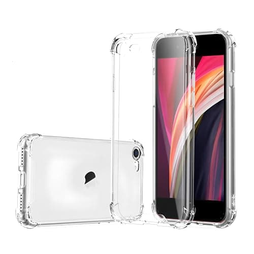 Image of gueche Compatible with iPhone 16E and 17E Case, Crystal Clear Shockproof Phone Cover, Soft TPU Protective Ultra thin Slim Fit, Smartphone Case For iPhone 16e Cell Phone Cases-Transparent 6.1-Inch