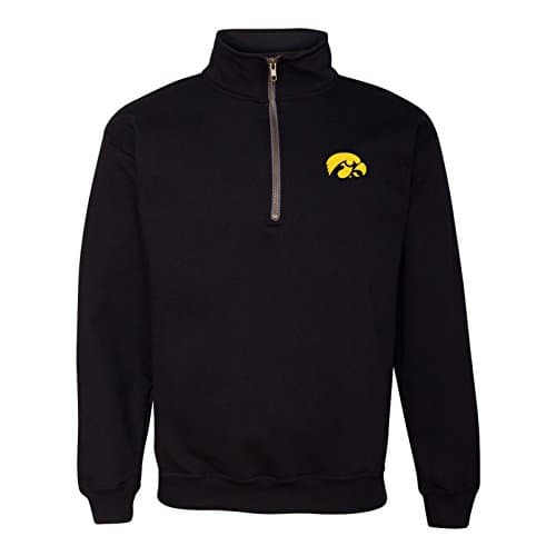Image of NCAA Primary Logo, Team Color (1/4) Quarter Zip Sweatshirt, College, University - Black - XXL
