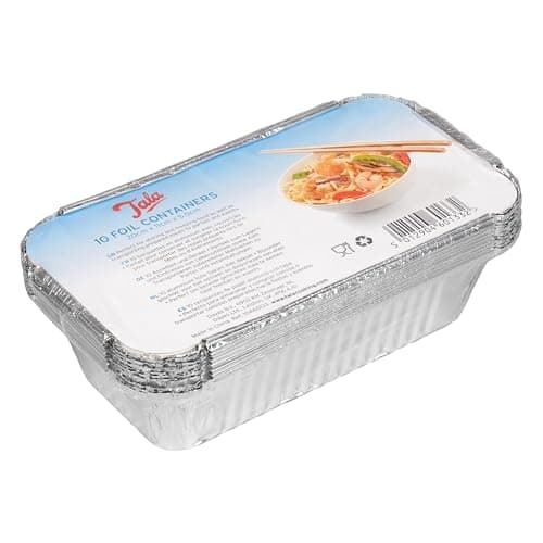 Image of Tala 10A60133 Heavy Duty Foil Containers with Lids, Silver, 20cm x 11cm