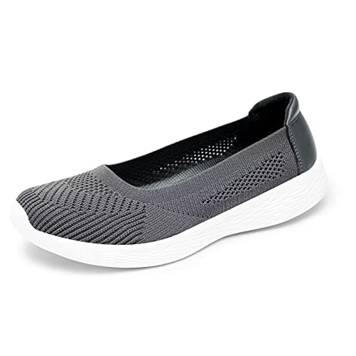 Image of TIOSEBON Womens Slip On Loafers Lightweight Low-Top Flat Breathable Casual Mesh Walking Shoes 4 UK Deep Gray
