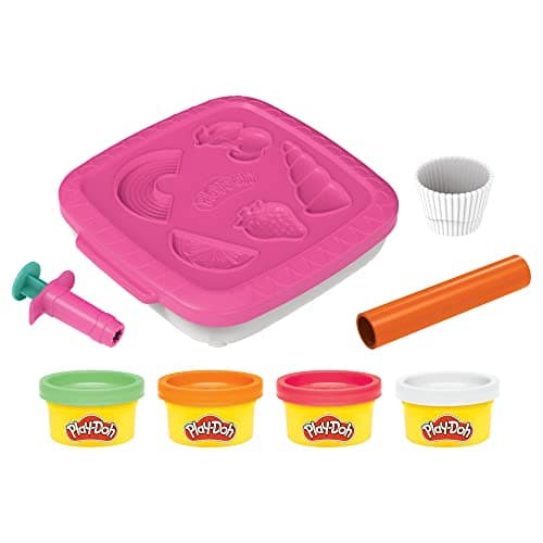 Image of Play-Doh Create ‘n Go Cupcakes Playset, Set with Storage Container, Arts and Crafts Toys for Kids