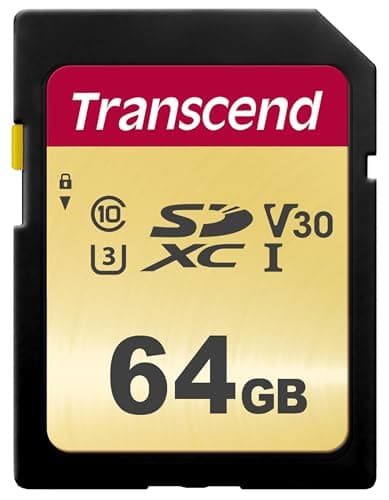 Image of Transcend SDC500S 64GB SDXC Class 10 U3 V30 Memory Card, Speed up to 95/45MB/s for Digital Cameras TS64GSDC500S