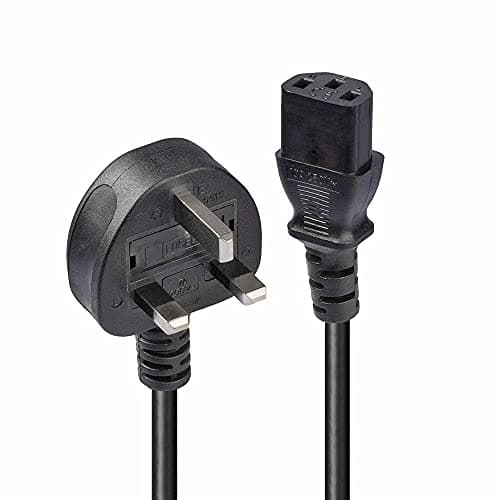 Image of Lindy 2m Mains Power Cable UK 3 Pin Plug to IEC C13 Lead - Black