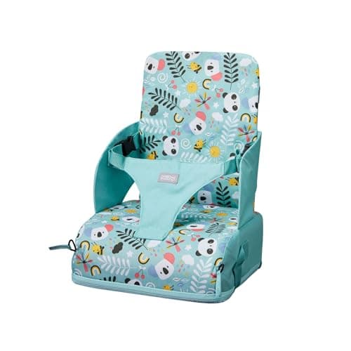 Image of Nuby Travel Booster Seat – Compact and Foldable | Baby Sit Up Seat | Weaning Toddler Chair | Suitable for Ages 6 Months Plus (Panda)