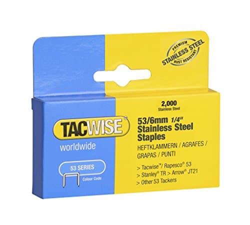 Image of Tacwise 1268 Type 53 / 6 mm Stainless Steel Staples, Pack of 2000