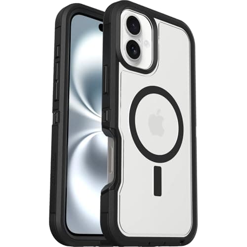 Image of OtterBox Defender Series XT MagSafe Case for iPhone 16 Plus, Shockproof, Drop proof, Ultra-Rugged, Protective Case, 7x Tested to Military Standard, Clear/Black