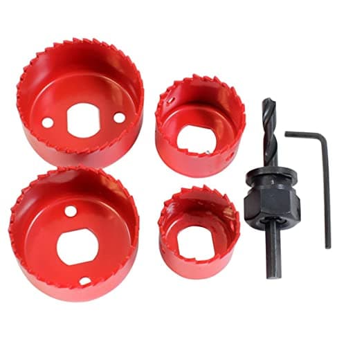 Image of Dekton 6 Piece Holesaw Kit-high-speed Steel, Precision-cut Teeth| Ideal For Wood, Plastic & Metal| Includes Allen Key And Arbor, 4 Holesaws Suitable For Cutting| Sizes: 32mm, 38mm, 51mm And 54mm
