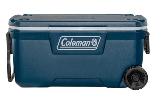Image of Coleman Xtreme 100QT Cooler with Wheels | Large 94-Liter Icebox PU Foam Insulation | Keeps Cool for Up to 5 Days | Portable Coolerbox | Perfect for Camping, Festivals, and Fishing