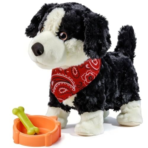 Image of eJog Pup Electronic Interactive Plush Toy Dogs for Kids, Walking, Talking, Barking, Tail Wagging, Realistic Robot Puppy Toy, Voice Control Stuffed Animal Pet Toys for Children Ages 3+