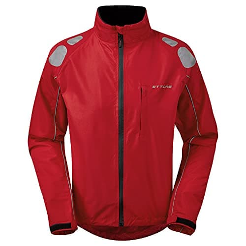 Image of Ettore Mens Cycling Jacket Waterproof Breathable High Visibility - Red - Night Eagle II - S