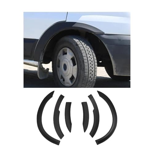 Image of ZEC AUTO Wheel Arch Covers Fender Flares Compatible with Ford Transit MK7 2006-2013 Models, Durable Black ABS Plastic Exterior Body Styling Panels, 6-Piece Protection Set