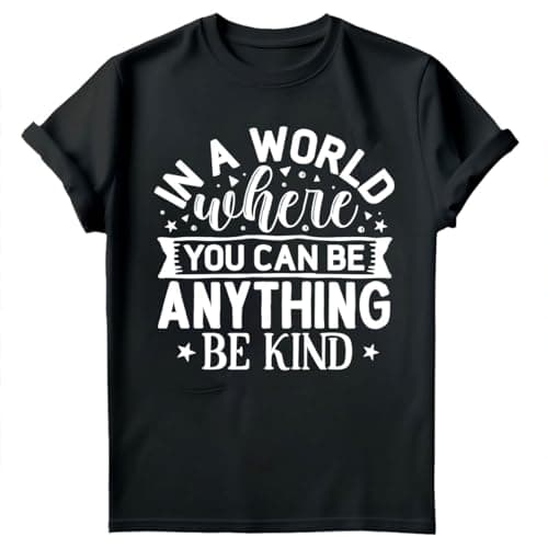 Image of D&T in a World Where You Can Be Anything Mental Health Awareness Anxiety Depression Emotional Regulation T-Shirt #MHA Black 9-11 Years