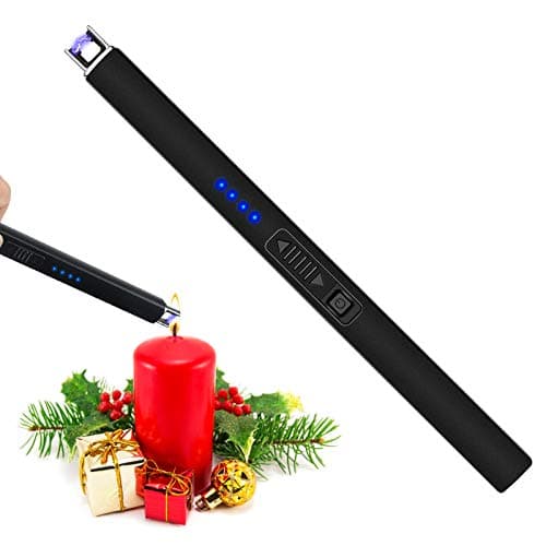 Image of Electric Candle Lighter Rechargeable Lighters - Stocking Fillers for Women USB Rechargeable Plasma Arc Lighters for Candle (Black)