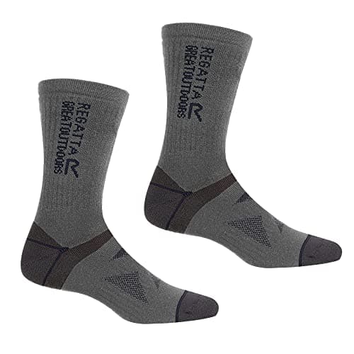 Image of Regatta Adult's 2 Pair Wool Hiker Socks Briar/Navy 6-8