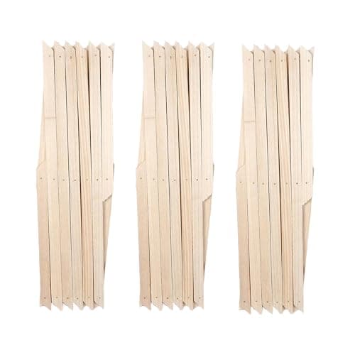 Image of Kanta Wooden Trellis Expandable Garden Wall Trellis For Climbing Plants Decoration & Plants Partitioning (Pack Of 3) (Light Brown, 180cm x 30cm)