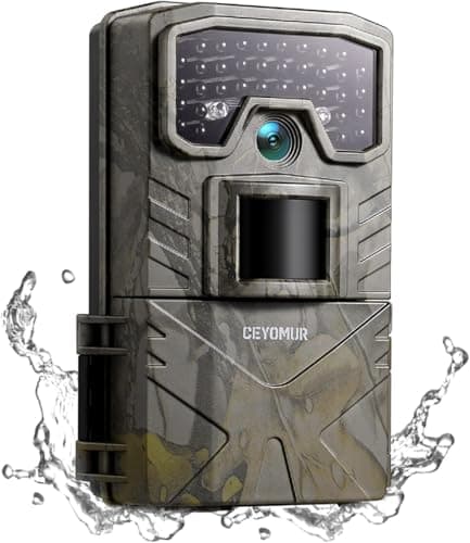 Image of CEYOMUR Wildlife Camera, 4K 30fps Trail Camera with 36pcs IR LEDs Night Vision Motion Activated and IP66 Waterproof for Nature Animals Scouting, 90°Detection Angle Night Cameras for Garden Wildlife